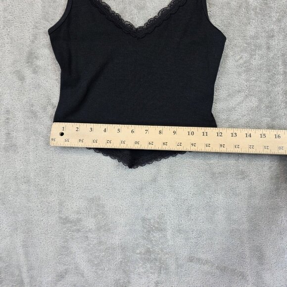 Hollister Cami Tank Top Womens Small Black Must-Have Collection Lace V-Neck - Picture 5 of 9